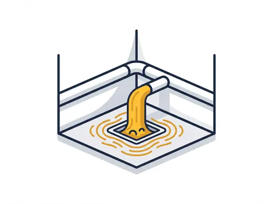 Illustration: Rückstau — Wasser steigt aus dem Kellerablauf