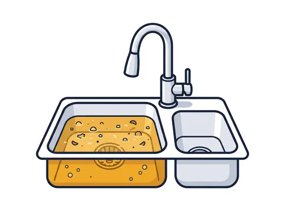 Illustration: Küchenspüle mit stehendem Wasser