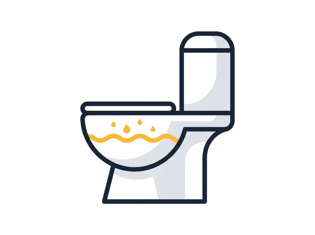 Illustration: verstopfte Toilette mit hohem Wasserstand